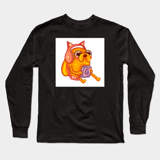 Cat Headset Jake Long Sleeve T-Shirt by lily1timperley@gmail.com